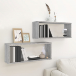 Seina kuubikriiulid 2 tk hall sonoma tamm 60x15x23 cm tehispuit