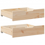 Ratastega voodisahtlid 2 tk, 75x55x17 cm, m&auml;nnipuit