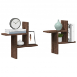 Seinariiulid 2 tk, pruun tamm, 38x12x38 cm, tehispuit