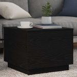 Kohvilaud led-tuledega, must tamm, 50 x 50 x 40 cm