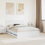 Voodi raam sahtliga peaga valge 140 x 190 cm inseneripuit