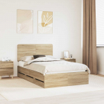 Voodi raam sahtliga peaga sonoma tamm 120 x 190 cm inseneripuit