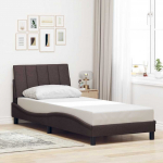 Voodiraam ilma madratsita hanko tumepruun 90x190 cm kangas