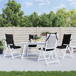 K&otilde;rge seljatoega toolipadjad 4 tk, must ruudumuster, kangas