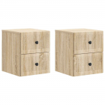 Seinale kinnitatav &ouml;&ouml;tis 2 pcs sonoma tamm 33 x 34,5 x 40 cm