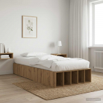 Voodiraam ladustamisega artisan tamm 80 x 200 cm tehispuit