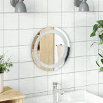 Led vannitoa peegel l&auml;bipaistev &oslash; 30 cm karastatud klaas