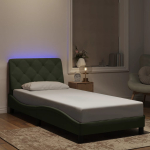 Voodiraam led-iga ilma madratsita, helehall, 90x200 cm, samet