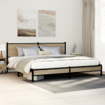 Metallist voodiraam ilma madratsita sonoma tamm 193x203 cm