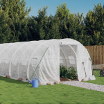 Kasvuhoone terasraamiga, valge, 60 m&sup2;, 20x3x2 m