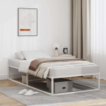 Voodiraam ilma madratsita valge 90x200 cm metallist