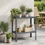 Istutuslaud 80 x 40 x 80 cm pulberv&auml;rvitud teras antratsiit