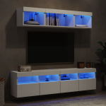 5-osaline telerikappide komplekt led-tuledega, valge, tehispuit