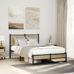Metallist voodiraam ilma madratsita sonoma tamm 120x200 cm