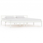 Voodiraam, valge, tugevast m&auml;nnipuidust, 180 x 200 cm