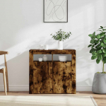 Puhvetkapp led-tuledega, suitsutatud tamm, 80 x 35 x 75 cm
