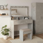 Meigilaud riiuliga betoonihall 100 x 41 x 135 cm tehispuit