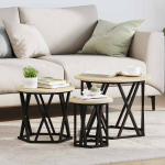 Pesitsus k&uuml;lglaud 3 pcs sonoma tamm t&ouml;&ouml;deldud puit ja teras