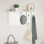 Seinale kinnitatav riidepuu valge 85 x 10 x 45 cm tehispuit