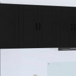 Seinakapp k&ouml;&ouml;ki riiuliga uksega must 80 x 31 x 80 cm tehispuit
