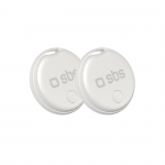 SBS Track My Circle locator compatible with Apple Find My set of 2 - white