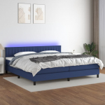 Kontinentaalvoodi madrats ja led, sinine, 200x200 cm, kangas