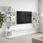 Seinale paigaldatav teleririiul valge 200 x 15 x 94 cm