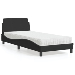 Voodi madratsiga dover, must, 90x200 cm, samet