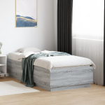 Voodiraam, hall sonoma tamm, 90x190 cm, tehispuit