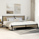 Metallist voodiraam ilma madratsita sonoma tamm 200x200 cm