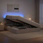 Led-iga voodiraam koos madratsiga pruunikashall 160 x 200 cm