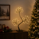 S-kujuline led-j&otilde;ulupuu 2 tk must 45 cm plastmass 336 led-i