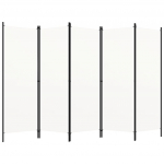 5 paneeliga ruumijagaja, valge, 250 x 180 cm