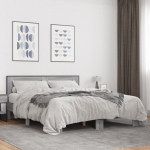 Voodiraam, hall sonoma tamm, 150 x 200 cm, tehispuit ja metall