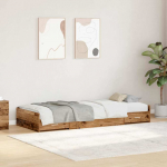 Voodi raam peaga sahtliga vana puit 100 x 200 cm tehispuit