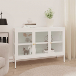 Puhvetkapp, valge, 105 x 35 x 70 cm, teras ja klaas