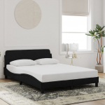 Voodiraam dover, must, 140x200 cm, samet