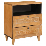 &Ouml;&ouml;kapp sahtliga riiuliga helepruun 50 x 33 x 60 cm mangopuit