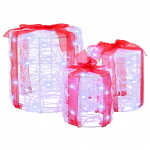 Kingituse karbi dekoreerimine 3 pcs k&uuml;lm valge 20 x 20 x 21 cm