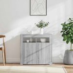 Puhvetkapp led-tuledega, hall sonoma tamm, 80 x 35 x 75 cm