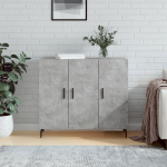 Puhvetkapp, betoonhall, 90 x 34 x 80 cm, tehispuit