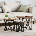 Pesitsus k&uuml;lglaud 3 pcs suitsetatud tamm