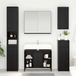 Valamukapp riiuliga ladustamisega must tamm 80 x 33 x 60 cm