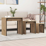 Pesastatav kohvilaua 3 pcs k&auml;sit&ouml;&ouml;tamm 60 x 35 x 56 cm