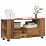 Ratastega telerikapp vana puit 102x34,5x43 cm insenerpuit