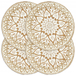 Lauamatid 4 tk, valge, 38 cm, &uuml;mmargune, džuut