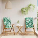 Allalastava seljatoega aiatoolid patjadega, 2 tk, tiikpuu