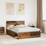 Voodi raam peaga vana puit 140 x 190 cm tehispuit