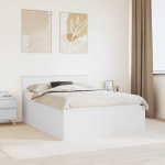 Voodi raam peaga valge 140 x 200 cm tehispuit