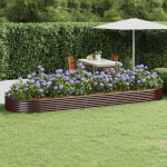 Aia taimekast, galvaniseeritud teras, 450x140x36 cm, pruun